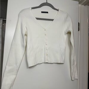 Brandy Melville Cream V-Neck Cardigan